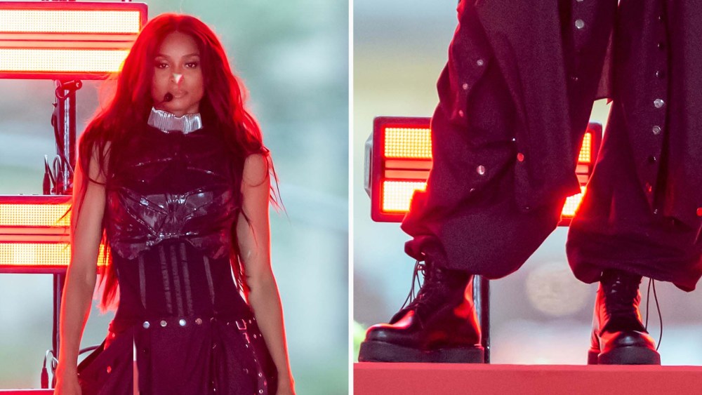 Ciara performing in black combat-style boots on the "Today" Show in New York City on Friday.