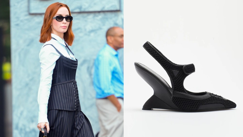 Emily Blunt just wore the most unique sneaker heels on "The Devil Wears Prada 2" set.