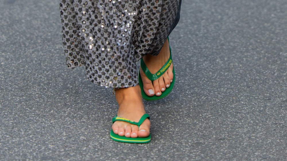 A pair of Havaianas seen at Copenhagen Fashion Week on Aug. 7, 2024.
