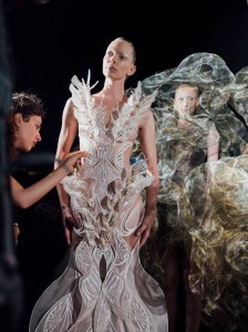 Backstage at Iris Van Herpen Fall 2025 Couture Collection at Paris Couture Week