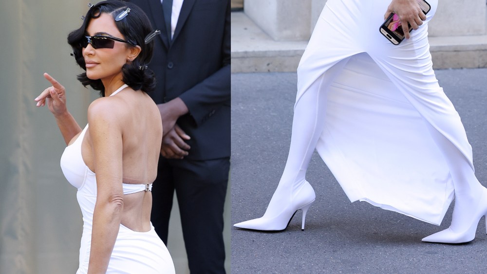 Kim Kardashian arrives at Balenciaga during the haute couture fall 2025 as part of Paris Fashion Week on Wednesday in France.