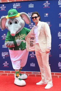 ATLANTA, GEORGIA - JULY 15:  Jacob Wilson #5 of the Athletics attends the 2025 MLB All-Star Game red carpet at Truist Park on July 15, 2025 in Atlanta, Georgia.  (Photo by Paras Griffin/Getty Images)