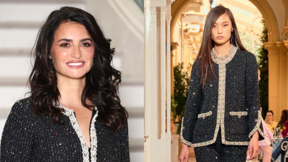 Penélope Cruz at Chanel's fall 2025 couture show; a model at Chanel's cruise 2026 show.