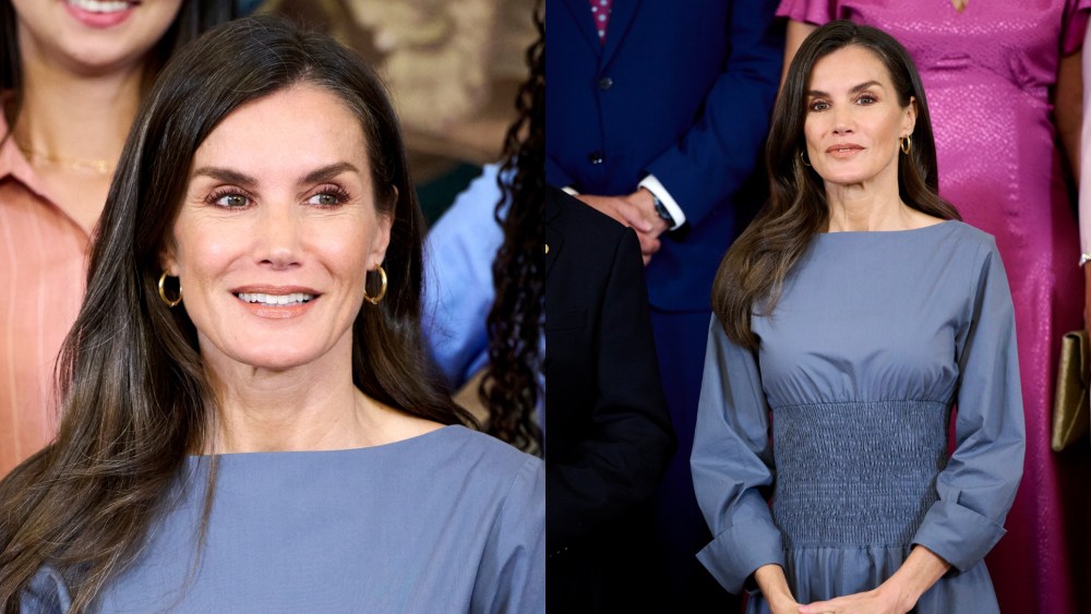 MADRID, SPAIN - JULY 02: Queen Letizia of Spain receives a delegation from the ‘Microfinanzas BBVA’ Foundation at the Palacio de la Zarzuela on July 02, 2025 in Madrid, Spain. (Photo by Carlos Alvarez/Getty Images)