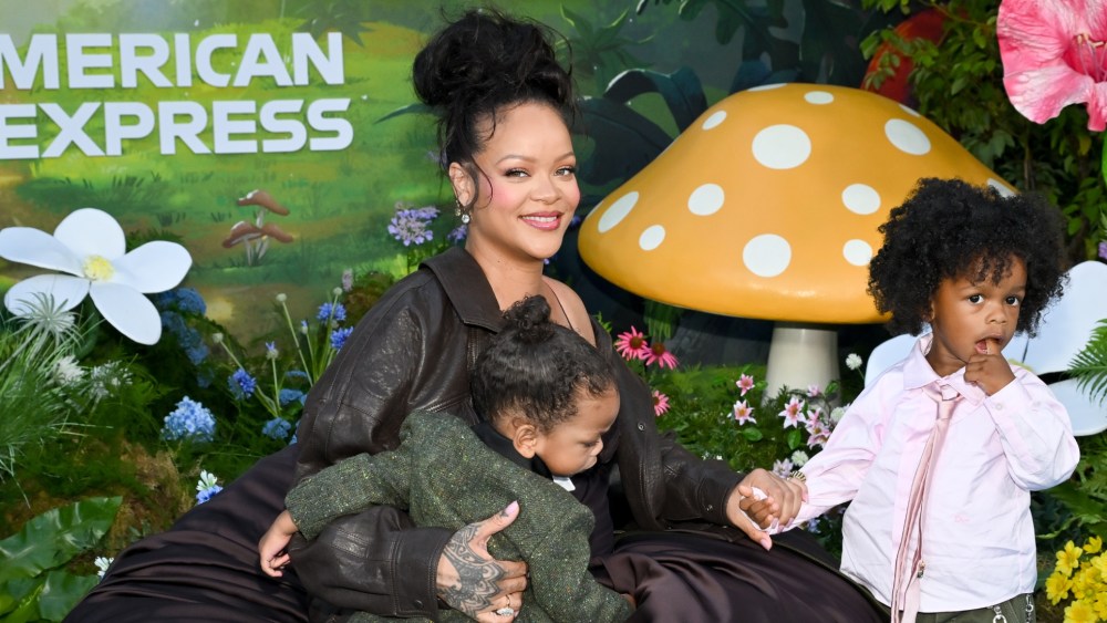 Riot Rose Mayers, Rihanna, RZA Athelston Mayers at Paramount Pictures "Smurfs" Los Angeles Premiere held at Paramount Theater on July 13, 2025 in Los Angeles, California.