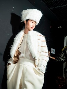 Backstage at RVDK Ronald van der Kemp Fall 2025 Couture at Paris Couture Week