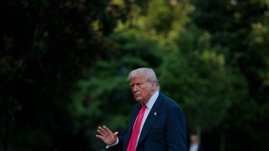 President Donald Trump on the South Lawn of the White House on Tuesday.