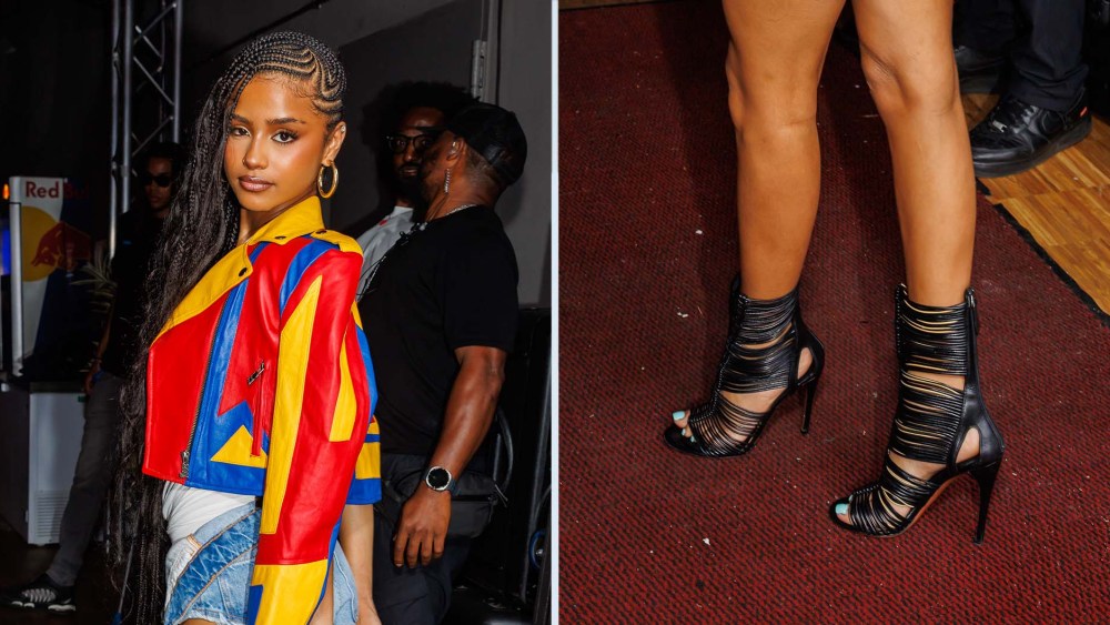 Tyla wears Alaïa gladiator-style heels in Berlin ahead of her Monday night performance.