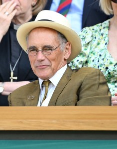 LONDON, ENGLAND - JULY 08: Mark Rylance court-side on day nine of the Wimbledon Tennis Championships at the All England Lawn Tennis and Croquet Club on July 08, 2025 in London, England. (Photo by Karwai Tang/WireImage)