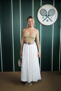 LONDON, ENGLAND - JULY 13: Sienna Miller, wearing Ralph Lauren, attends the Ralph Lauren Suite during The Championships, Wimbledon at All England Lawn Tennis and Croquet Club on July 13, 2025 in London, England. (Photo by Darren Gerrish/WireImage Getty Images for Ralph Lauren)