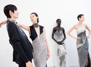 Backstage at Yuima Nakazato Fall 2025 Couture at Paris Couture Fashion Week