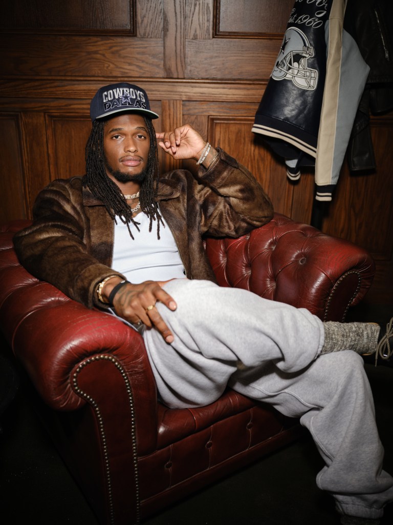 CeeDee Lamb of the Dallas Cowboys in Abercrombie & Fitch 