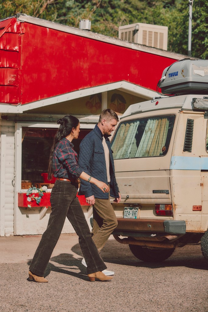 Faherty campaign with two models, one female, one male dressed in Faherty