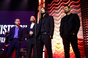 NASHVILLE, TENNESSEE - AUGUST 20: (L-R) Brandon Davis, Joseph Khoury, Ian Cripps and Kevin Weaver of "Twisters" accept the ACM Film Award onstage during the 18th Academy Of Country Music Honors at The Pinnacle on August 20, 2025 in Nashville, Tennessee.  (Photo by Jason Kempin/Getty Images for ACM)