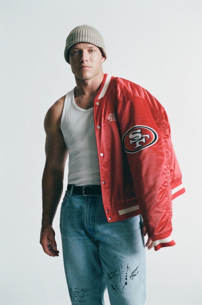 Christian McCaffrey of the 49ers in the Abercrombie & Fitch campaign.