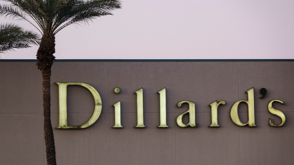 PEORIA, ARIZONA - FEBRUARY 21: A Dillard's logo is displayed outside a department store on February 21, 2025 in Peoria, Arizona. (Photo by Kevin Carter/Getty Images)