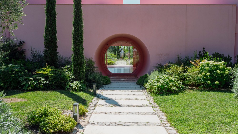 The entrance to Lancôme's Domaine de La Rose in Grasse, France.