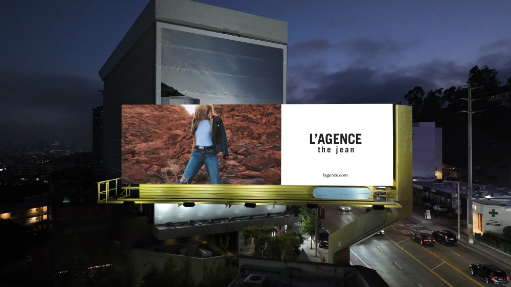 Denim is a big opportunity for L'Agence. Here, a billboard promoting the jeans.