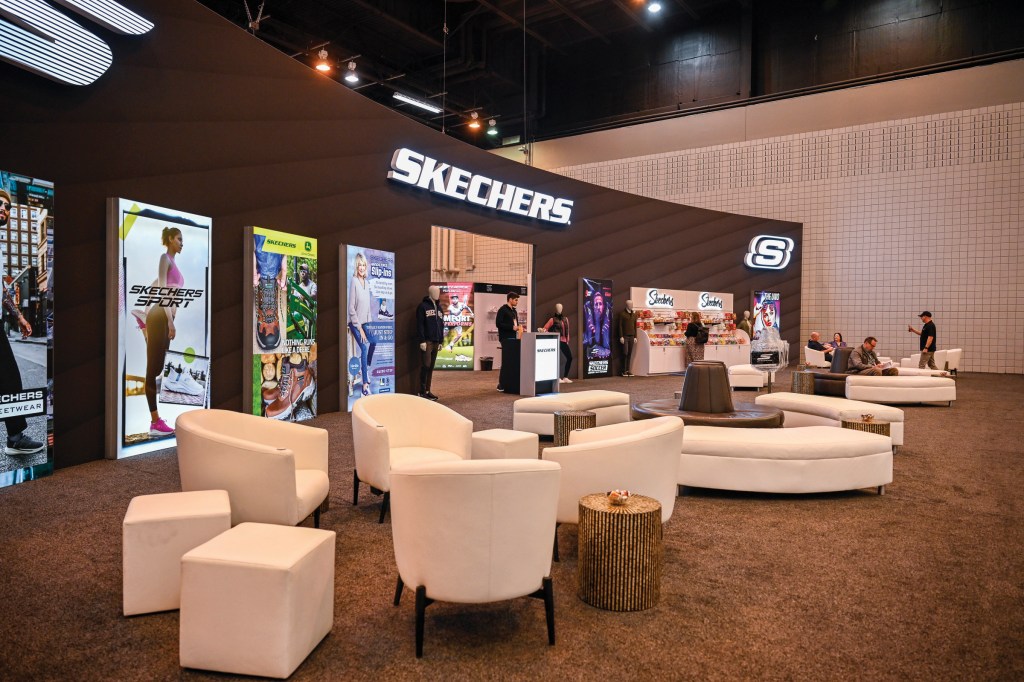 Skechers trade show booth at The The Atlanta Shoe Market, February 2025