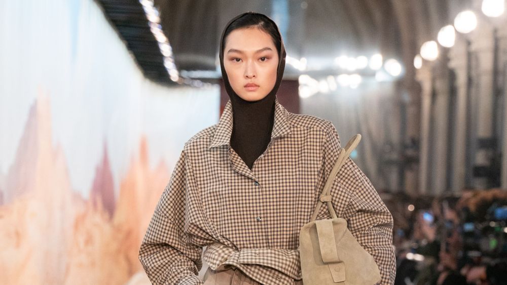 A runway look for South Korean brand Time at Paris Fashion Week ahead of pop-up at Samaritaine department store.