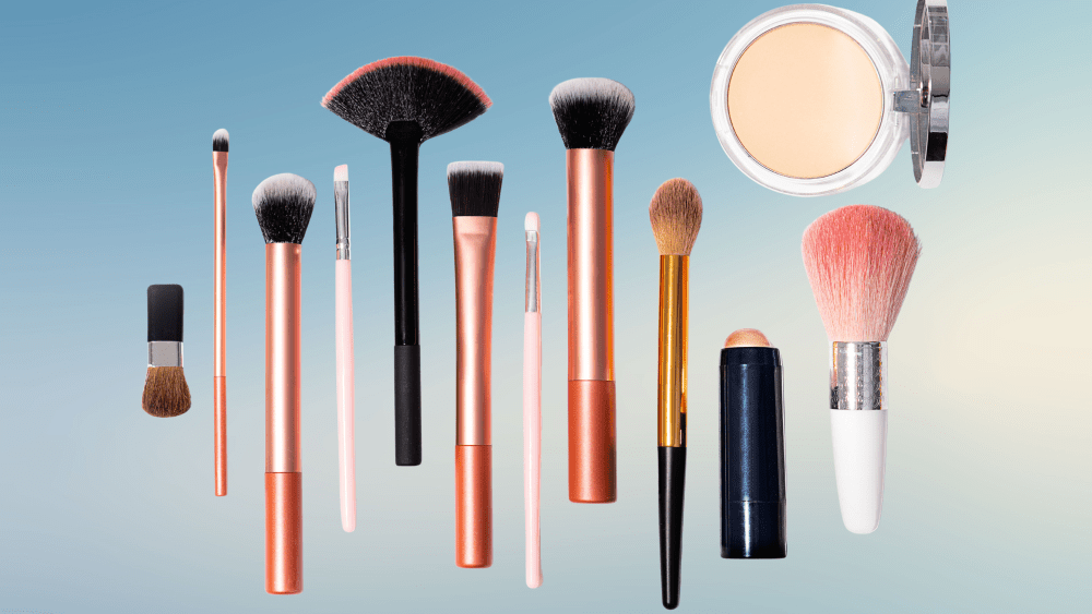 black makeup brush set