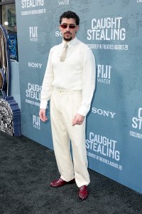 Bad Bunny at the Columbia Pictures "Caught Stealing" New York Premiere held at Regal Union Square on August 26, 2025 in New York, New York.
