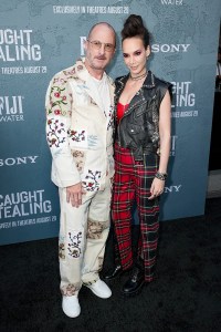Darren Aronofsky, Alice Lloyd George at the Columbia Pictures "Caught Stealing" New York Premiere held at Regal Union Square on August 26, 2025 in New York, New York.