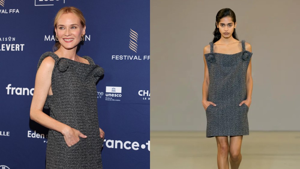 Diane Kruger wears Del Core spring 2025 ready-to-wear collection for the  18th Angoulême French-Speaking Film Festival on Aug. 25, 2025 in Angoulême, France.