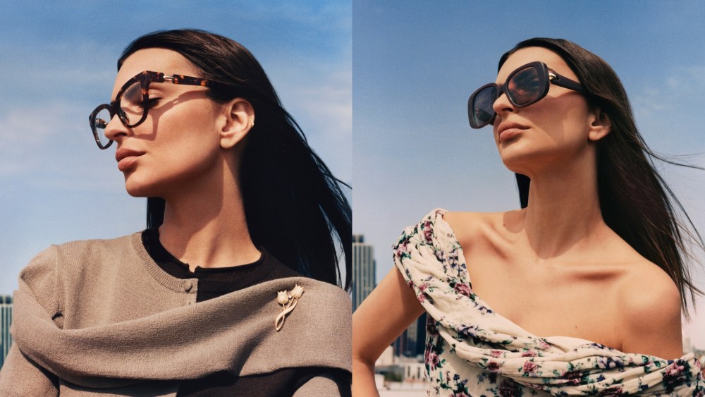 Emily Ratajkowski fronts Tory Burch's fall 2025 eyewear campaign.
