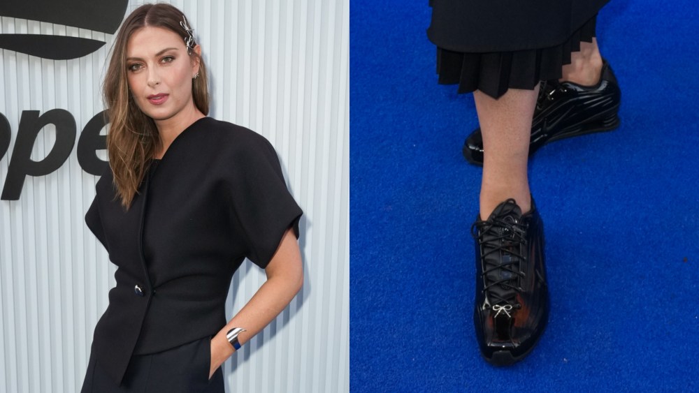maria sharapova, nike shox z, maria sharapova wearing custom nike shox z sneakers, maria sharapova at us open 2025