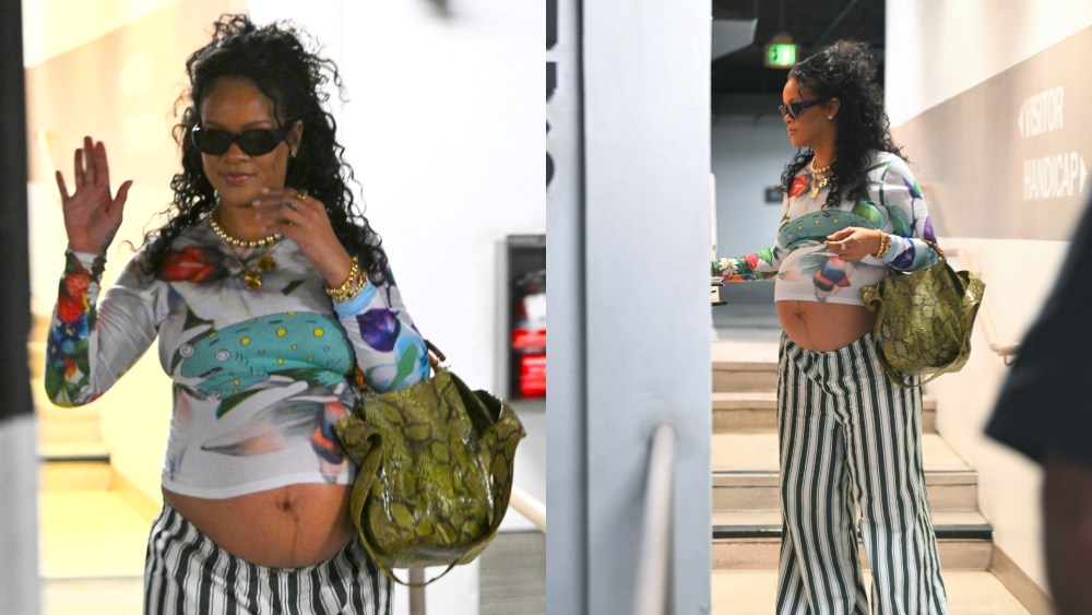 Rihanna carries the Gucci snakeskin bag from 1996 on Aug. 25, 2025 in Los Angeles.