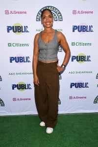 Gina Torres at Free Shakespeare in the Park's "Twelfth Night" held at The Delacorte Theater on August 21, 2025 in New York, New York.