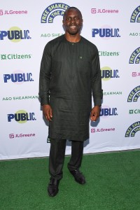 Gbenga Akinnagbe at Free Shakespeare in the Park's "Twelfth Night" held at The Delacorte Theater on August 21, 2025 in New York, New York.