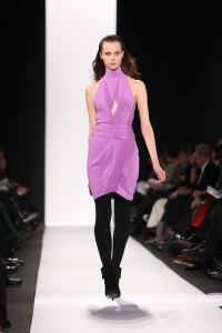 A model on the runway at Narciso Rodriguez's fall 2009 show at Bryant Park's Tent in New York City.