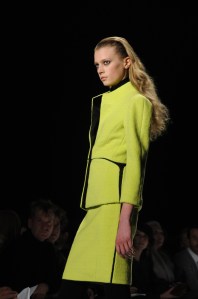 A model on the runway at Narciso Rodriguez's fall 2009 show in New York City.
