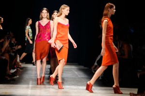 Models on the runway at Narciso Rodriguez's spring 2013 show at Sir Stage 37.