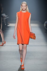 A model on the runway at the Narciso Rodriguez fall 2014 show at SIR Stage37.