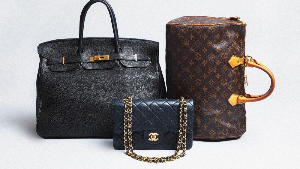 Hermes Louis Vuitton and Chanel bags available on resale sites.