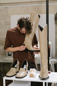 Backstage at Acne Studios spring 2026 ready-to-wear show at Paris Fashion Week.