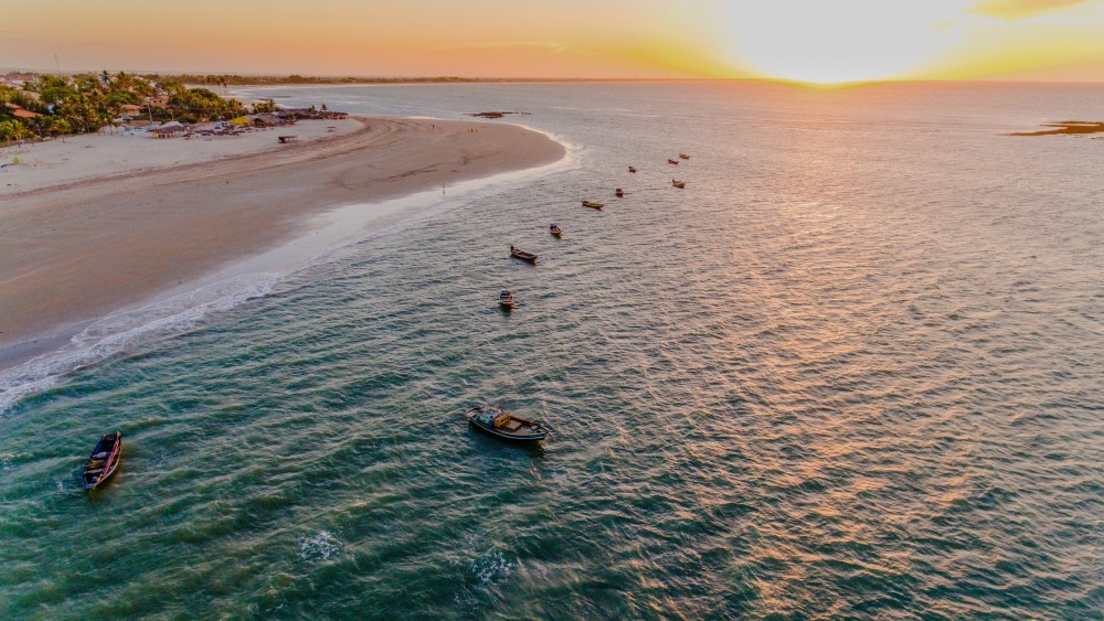 Brazilian coastline at sunset