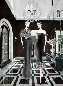 "Tailored femininity…representing women in power with a soft touch..." — Dennis Basso