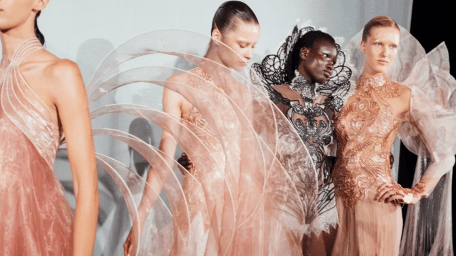 Backstage at Iris Van Herpen Fall 2025 Couture Collection at Paris Couture Week.