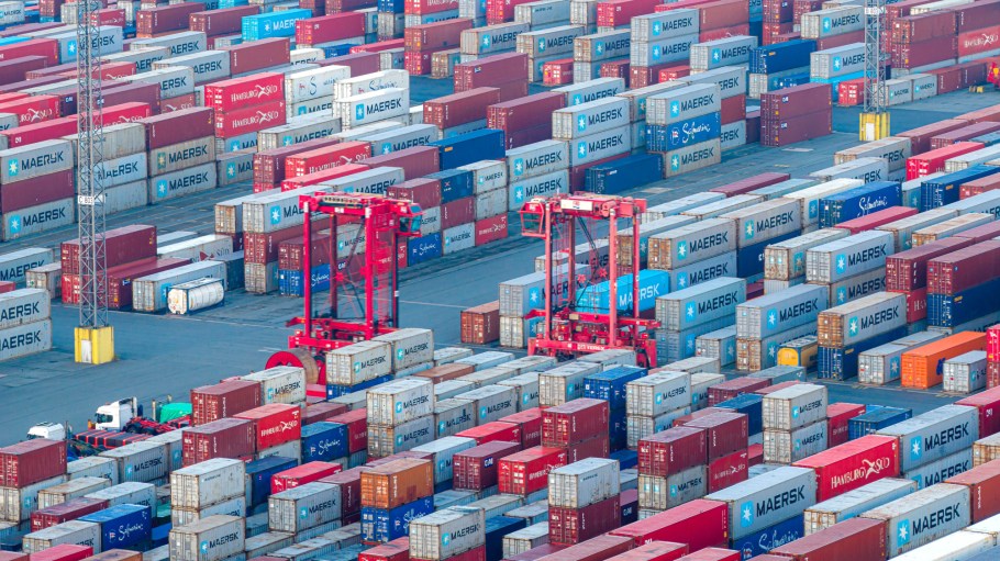 Shipping containers.
