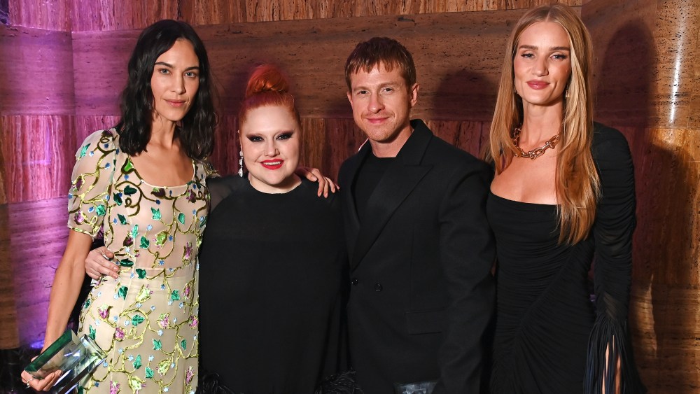 Alexa Chung, Beth Ditto, Daniel Lee and Rosie Huntington-Whiteley pose in the winners room at the Elle Style Awards 2025.