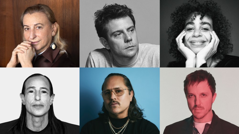 The nominees for Designer of the Year at the 2025 Fashion Awards: Miuccia Prada, Jonathan Anderson, Martine Rose, Rick Owens, Glenn Martens and Willy Chavarria.