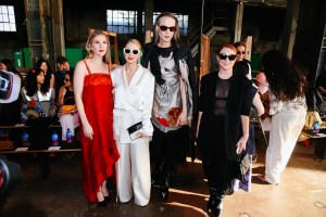 Lily Rabe, Naomi Watts, Jordan Roth and Samantha Barry at the Coach Spring 2026 Ready-to-Wear show