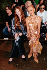 Larsen Thompson and Tina Leung at the Coach Spring 2026 Ready-to-Wear show