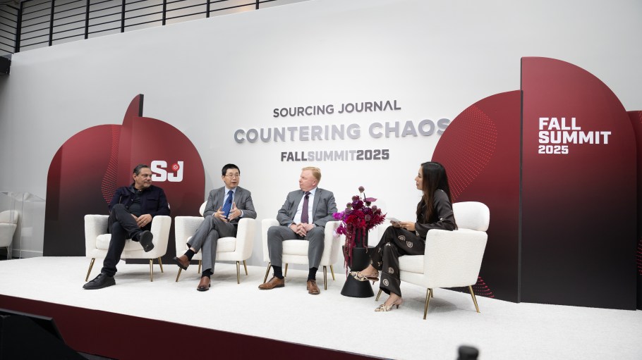 From left: Joseph Ferrara, co-founder and CEO of Ferrara Manufacturing; Sheng Lu, professor & graduate director of fashion & apparel studies at the University of Delaware; Bill McCann, executive director of the United States Footwear Manufacturers Association and Kate Nishimura, senior news & features editor at Sourcing Journal.