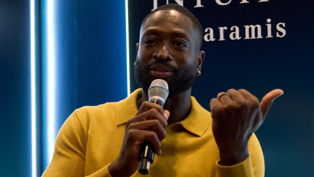 Dwyane Wade at the Aramis launch at Bloomingdale's.