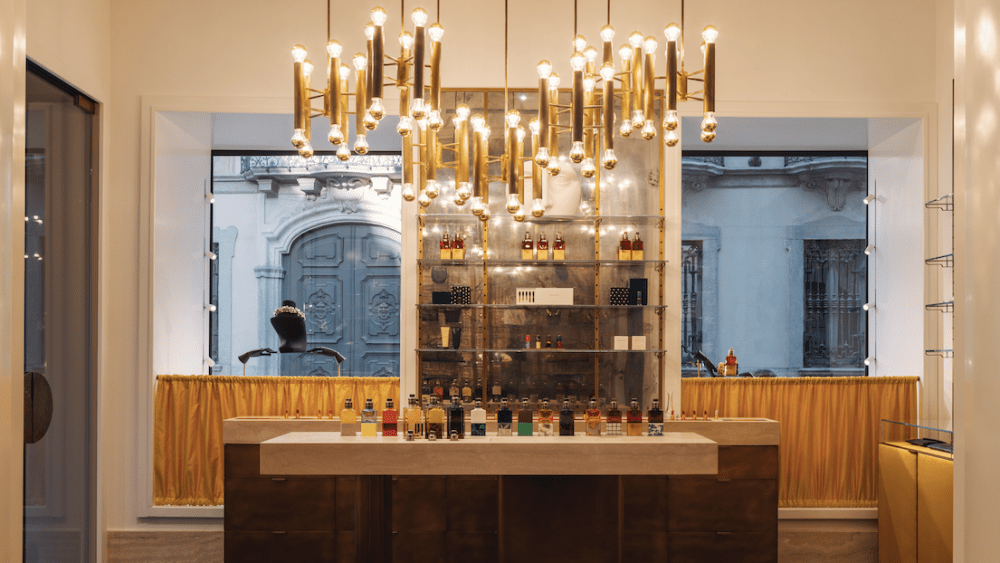 Inside Dries Van Noten's first store in Milan.